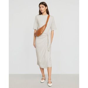 Modern Citizen Noa Organic Cotton T-Shirt Wrap DressIn Almond Women's Size Large